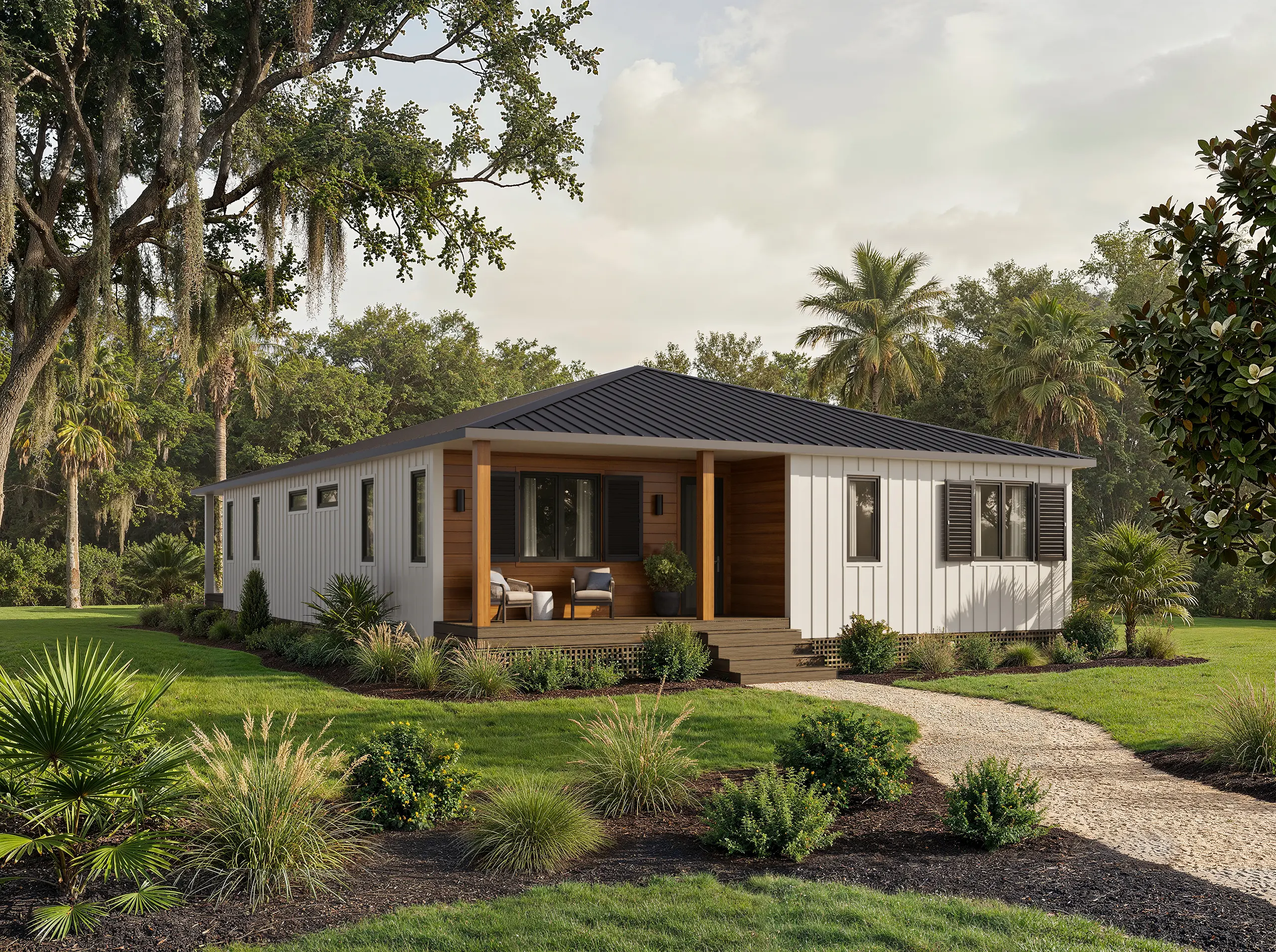 Model One front elevation exterior render